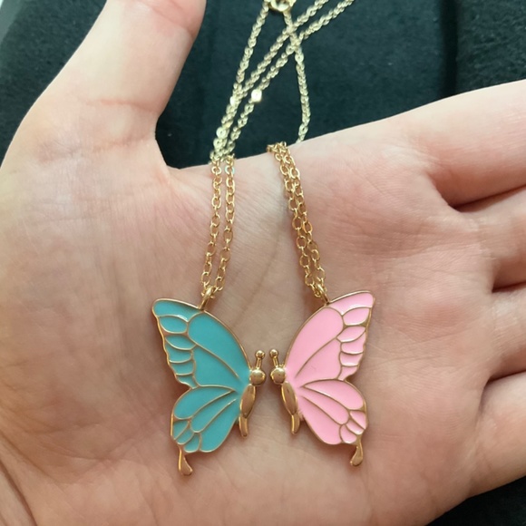 Barbie Princess and the Pauper Inspired Matching Butterfly Pendants Set - Picture 2 of 5